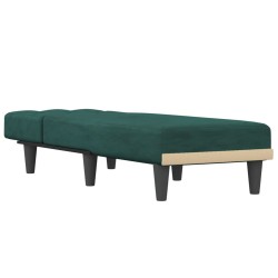 vidaXL Chaise Longue in Velluto Verde Scuro