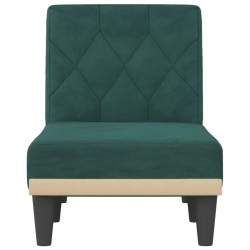 vidaXL Chaise Longue in Velluto Verde Scuro