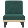 vidaXL Chaise Longue in Velluto Verde Scuro