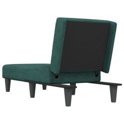 vidaXL Chaise Longue in Velluto Verde Scuro