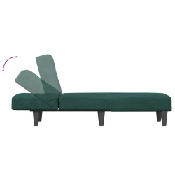 vidaXL Chaise Longue in Velluto Verde Scuro