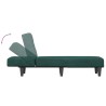 vidaXL Chaise Longue in Velluto Verde Scuro