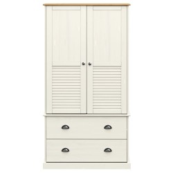 vidaXL Armadio VIGO 90x55x176 cm in Legno Massello di Pino Bianco