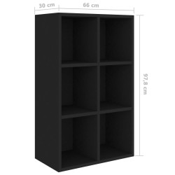    Libreria/Credenza Nera 66x30x97,8 cm in Truciolato