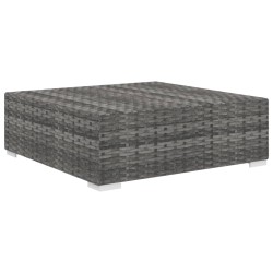    Poggiapiedi Modulare 1 pz con Cuscino in Polyrattan Grigio