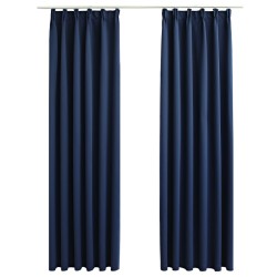    Tende Oscuranti con Ganci 2 pz Blu 140x245 cm