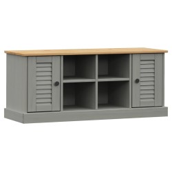 vidaXL Panca Porta Scarpe VIGO 106x35x40 cm Legno Massello Pino Grigio