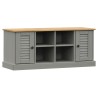 vidaXL Panca Porta Scarpe VIGO 106x35x40 cm Legno Massello Pino Grigio