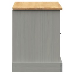 vidaXL Panca Porta Scarpe VIGO 106x35x40 cm Legno Massello Pino Grigio