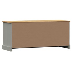 vidaXL Panca Porta Scarpe VIGO 106x35x40 cm Legno Massello Pino Grigio