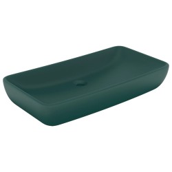    Lavabo Lusso Rettangolare Verde Scuro Opaco 71x38 cm Ceramica