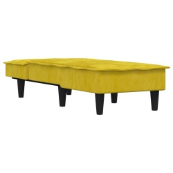 vidaXL Chaise Longue in Velluto Giallo