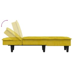 vidaXL Chaise Longue in Velluto Giallo