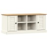 vidaXL Panca Porta Scarpe VIGO 106x35x40 cm Legno Massello Pino Bianco