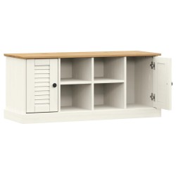 vidaXL Panca Porta Scarpe VIGO 106x35x40 cm Legno Massello Pino Bianco