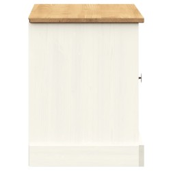 vidaXL Panca Porta Scarpe VIGO 106x35x40 cm Legno Massello Pino Bianco