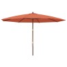 vidaXL Ombrellone da Giardino con Palo in Legno Terracotta 400x273 cm