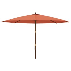 vidaXL Ombrellone da Giardino con Palo in Legno Terracotta 400x273 cm