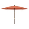 vidaXL Ombrellone da Giardino con Palo in Legno Terracotta 400x273 cm