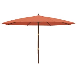 vidaXL Ombrellone da Giardino con Palo in Legno Terracotta 400x273 cm