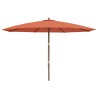 vidaXL Ombrellone da Giardino con Palo in Legno Terracotta 400x273 cm