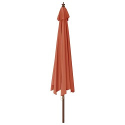 vidaXL Ombrellone da Giardino con Palo in Legno Terracotta 400x273 cm