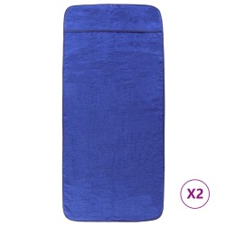 vidaXL Asciugamani da Spiaggia 2pz Blu Reale 75x200 cm Tessuto 400 GSM