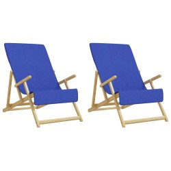 vidaXL Asciugamani da Spiaggia 2pz Blu Reale 60x135 cm Tessuto 400 GSM