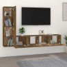   Set di Mobili Porta TV 4 pz Rovere Fumo in Legno Ingegnerizzato