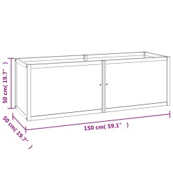 vidaXL Letto da Giardino Rialzato 150x50x50 cm Legno Massello di Teak 