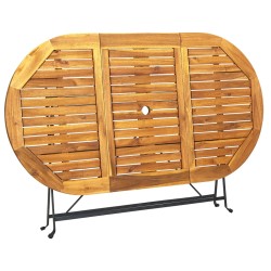   Tavolo da Giardino 160x85x74 cm Legno Massello di Acacia Ovale