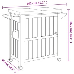 vidaXL Carrello di Servizio 3 in 1 Polipropilene Marrone Chiaro