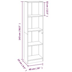 vidaXL Libreria 4 Ripiani Rovere Marrone 40x24x143cm Legno ingegnerizzato