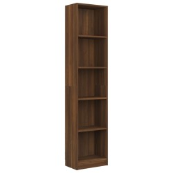 vidaXL Libreria 5 Ripiani Rovere Marrone 40x24x175cm Legno ingegnerizzato