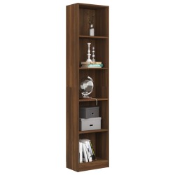 vidaXL Libreria 5 Ripiani Rovere Marrone 40x24x175cm Legno ingegnerizzato