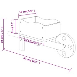 vidaXL Fioriere a Carriola 2 pz 47x15x19 cm Legno Massello di Abete