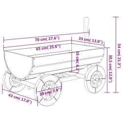 vidaXL Carro Decorativo 70x43x54 cm in Legno Massello di Abete