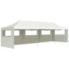   Tenda Pieghevole Pop-Up con 5 Pareti Laterali 3x9 m Crema