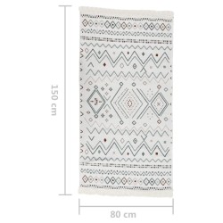   Tappeto Beige e Blu 80x150 cm in Cotone