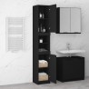 vidaXL Armadietto da Bagno Nero 32x34x188,5 cm in Legno ingegnerizzato