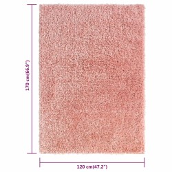 Tappeto Shaggy a Pelo Lungo Rosa 120x170 cm 50 mm