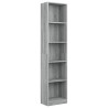 vidaXL Libreria 5 Ripiani Grigio Sonoma 40x24x175 cm Legno ingegnerizzato