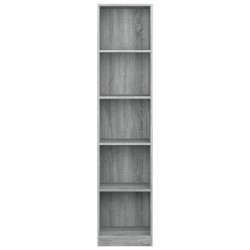 vidaXL Libreria 5 Ripiani Grigio Sonoma 40x24x175 cm Legno ingegnerizzato