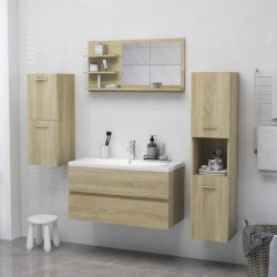   Specchio da Bagno Rovere Sonoma 90x10,5x45 cm in Truciolato