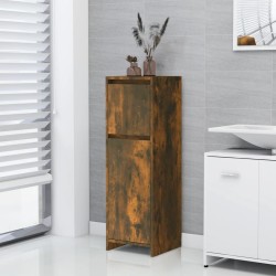   Armadietto Bagno Rovere Fumo 30x30x95 cm in Legno Ingegnerizzato