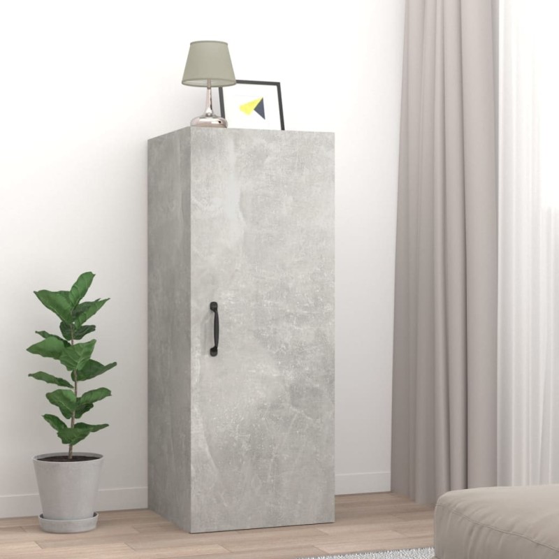   Mobile Pensile Muro Grigio Cemento 34,5x34x90 Legno ingegnerizzato