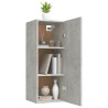   Mobile Pensile Muro Grigio Cemento 34,5x34x90 Legno ingegnerizzato