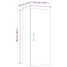   Mobile Pensile Muro Grigio Cemento 34,5x34x90 Legno ingegnerizzato