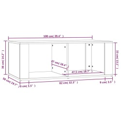   Tavolino da Salotto Nero 100x50x36 cm in Legno Ingegnerizzato