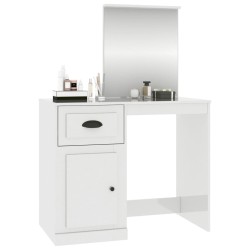 vidaXL Toeletta Specchio Bianco Lucido 90x50x132,5cm Legno ingegnerizzato